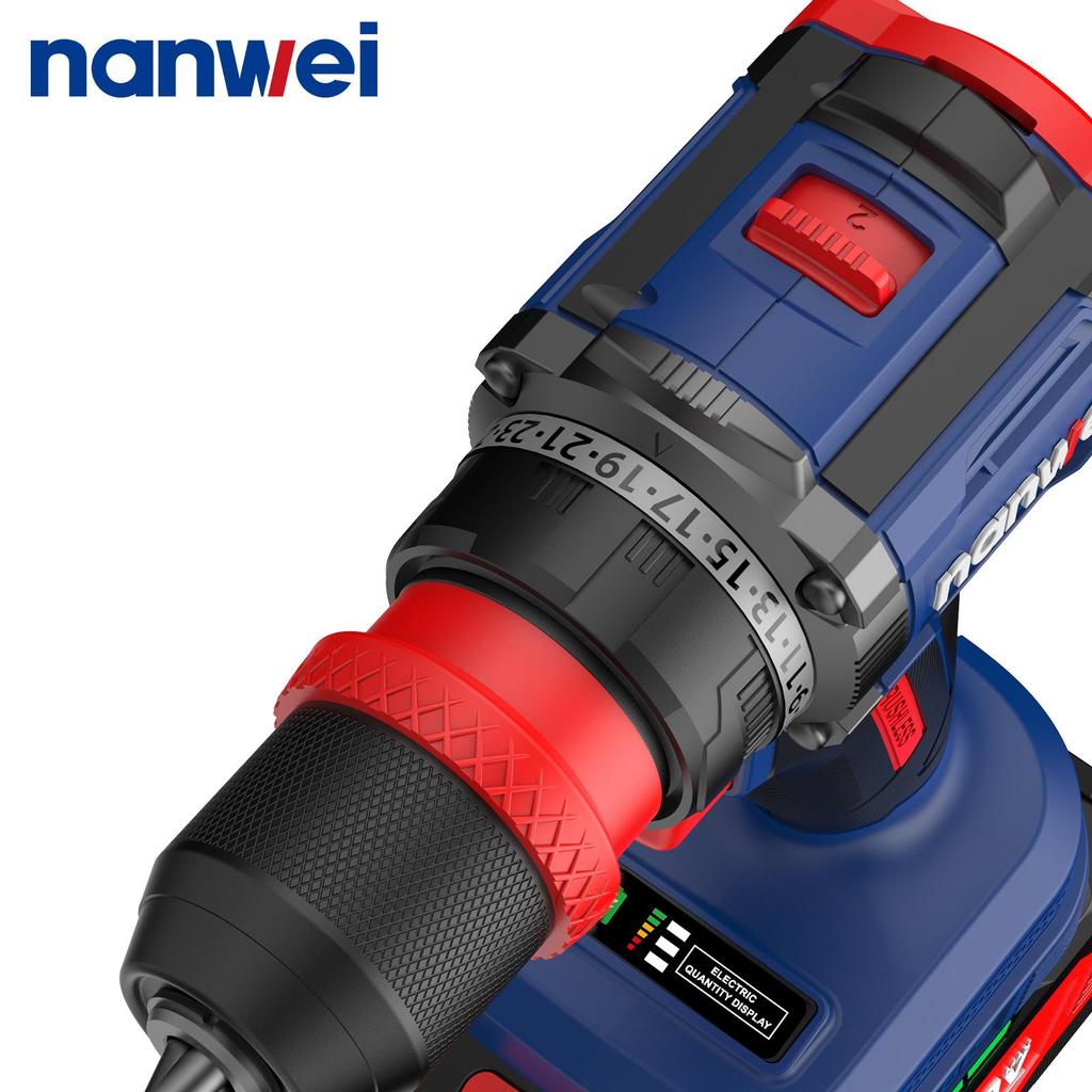 NANWEI 50 Nm 4-in-1 Electric Screwdriver with Multiple Heads ,Brushless Motor ,20 V