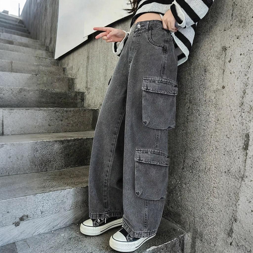 Ladies' Jeans Trend Casual Fashion Straight Leg Workwear Jeans
