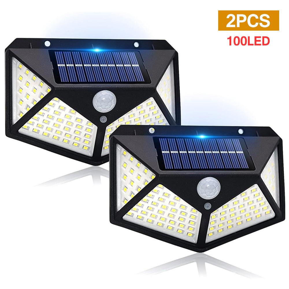 160/128 LED Outdoor Solar Street Lamp with 3 Modes Wall Lamps Waterproof PIR Motion Sensor Garden Park Decoration Light