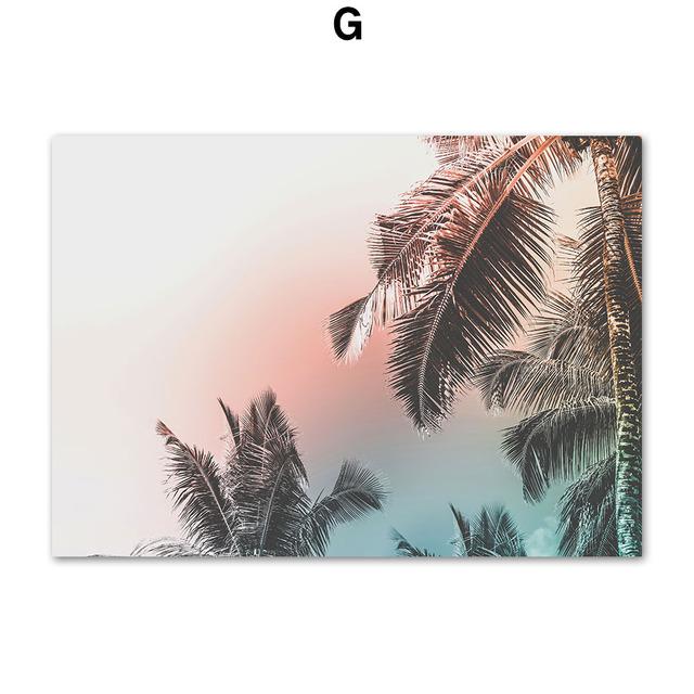 Rowboat Leaf Pink Sea Beach Shell Parasol Nordic Posters And Prints Wall Art Canvas Painting Wall Pictures For Living Room Decor