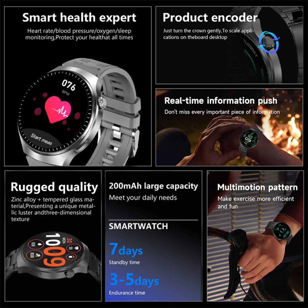 New Smart Watch for Men Full Touchscreen Bluetooth Call Sports Fitness Smart Wristwatch Holiday Gift