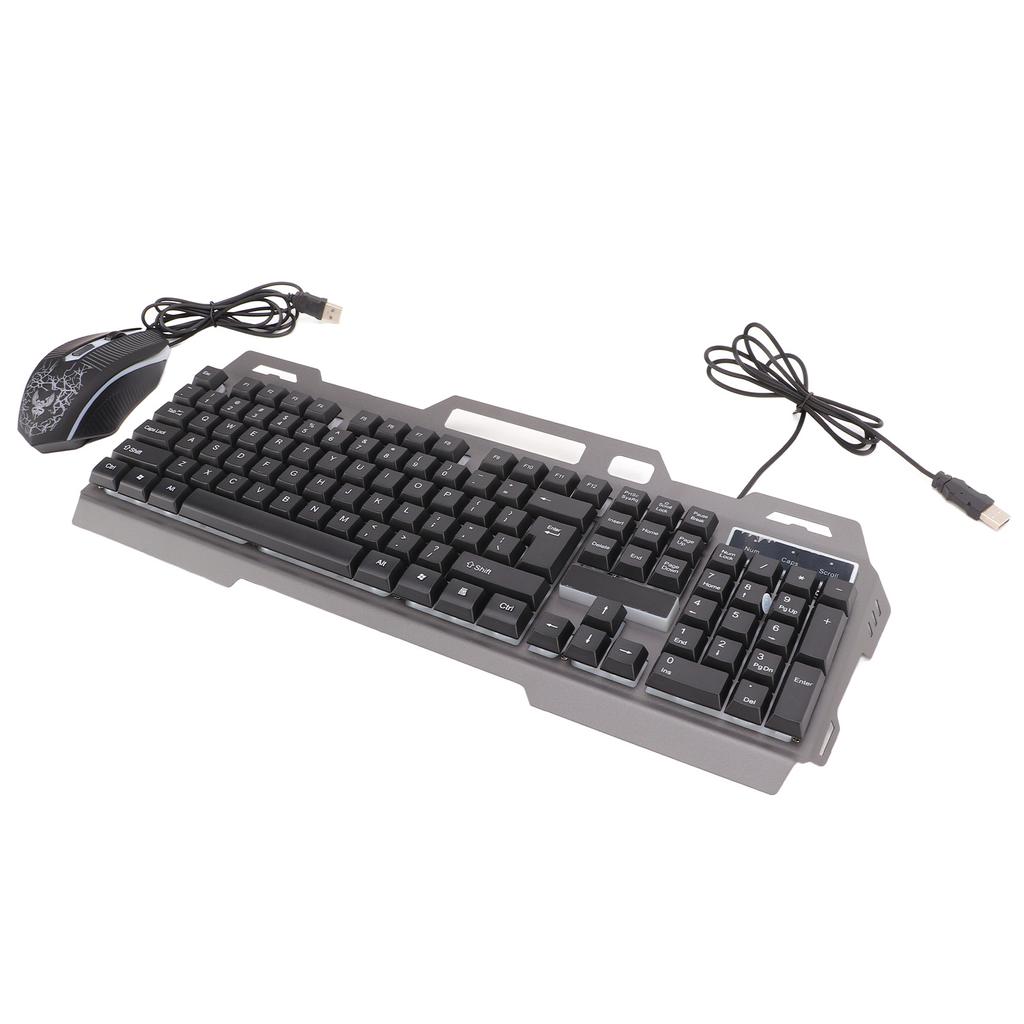 Combo Teclado e Mouse para Jogos 104 Teclas Ergonomicamente Sensação Mecânica Com Fio USB Conjunto Teclado Mouse para Jogos