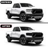 2x Headlights Cover Overlay Vinyl Smoked Black Decals for Dodge RAM 1500 +