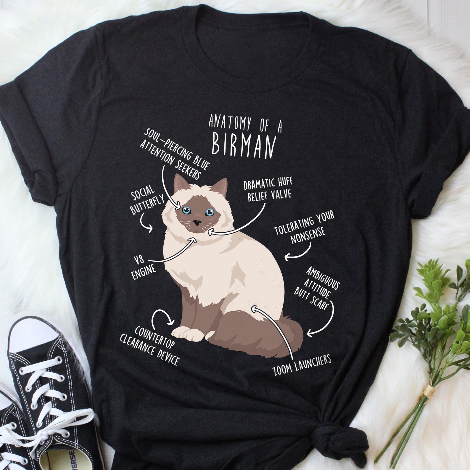 Blue Point Birman Cat Shirt, , , Funny Cat Lover Gift, Cute Pet T-shirt Birman Lover Tshirt Cat Tee Birman Mom, Birman Dad 130
