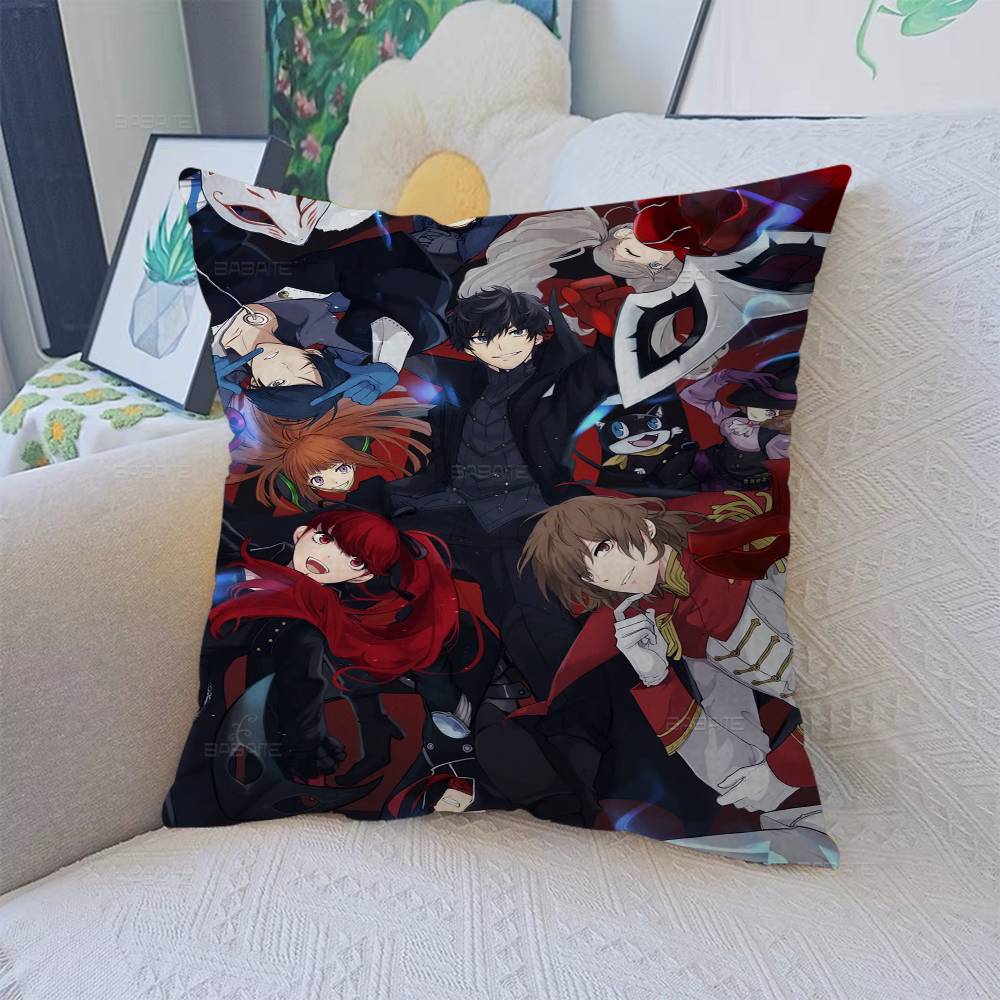 Classic Anime P-Persona 5 Cushion Cover Pillowcase Upholstery Sofa Throw Pillow Home Decor Pillowcas
