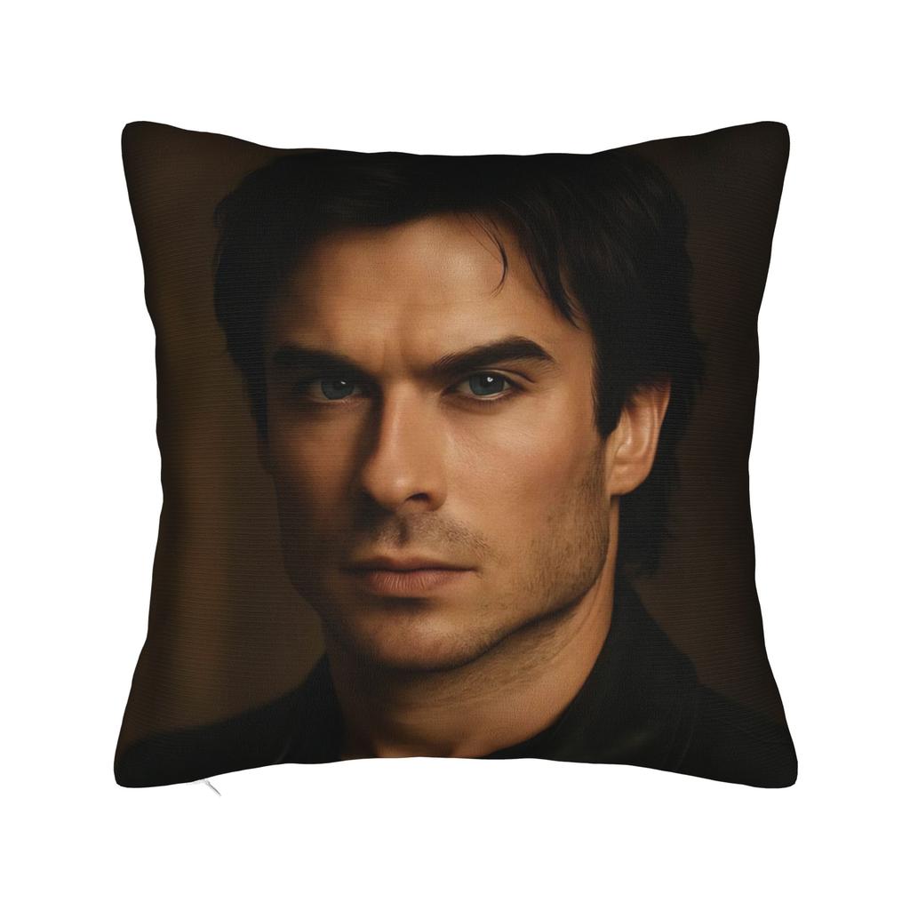 Ian Somerhalder Pillowcase Printed Polyester Cushion Cover Decorations Damon Salvatore Cat Throw Pillow Case Cover