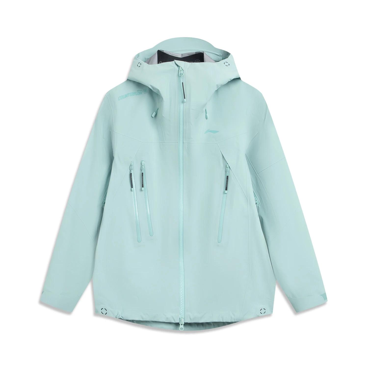 

Li-Ning Outdoor CF Водонепроницаемая куртка с капюшоном на молнии Удобная Универсальная Однотонная Простая Ветровка Унисекс AEMV047-4 S