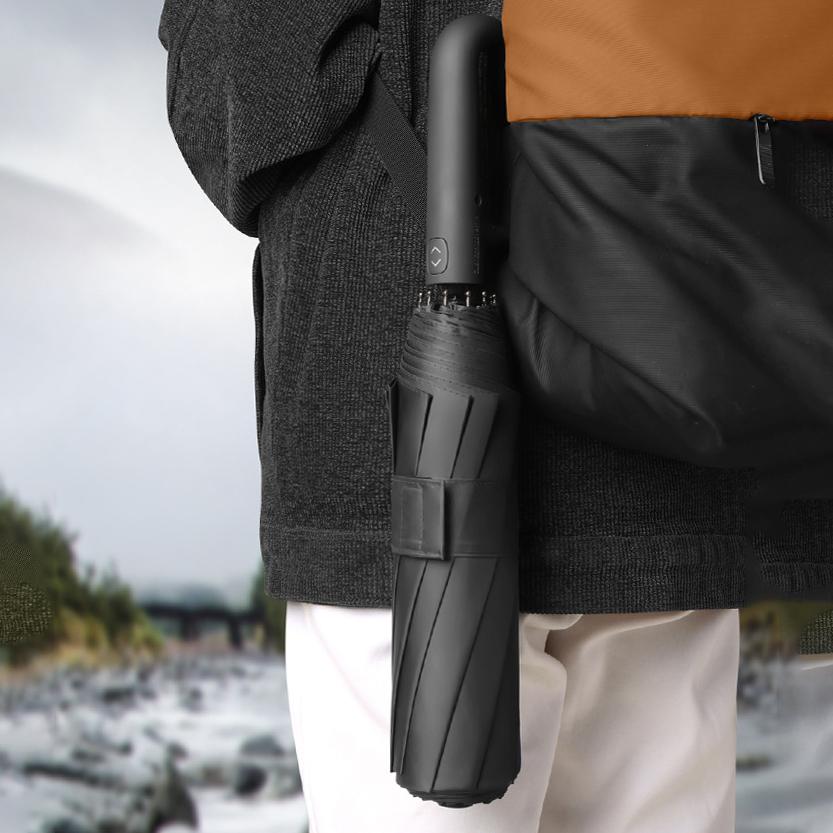 Travel Buckle Umbrella Outdoor, Automatic Umbrella Windproof Strong, 125cm Large Folding Rain Umbrella for Men, Free Shipping