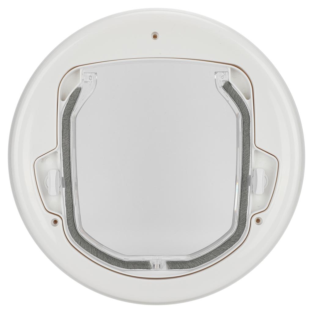 Twoway In Out Pet Dog Cat Flap Magnet Door Round Plastic Doorway Supply White Color