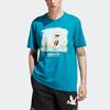 Adidas Originals Adventure Graphic Tee With Letter Logo And Cartoon Print Men Tops Teal-Green HZ1146