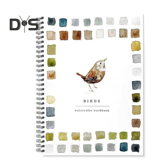 

Рабочая тетрадь по акварели 12 цветов Птицы Цветы Животные Дети Акварельные краски Книга Художественные поделки Принадлежности для рисования для начинающих 1pc A