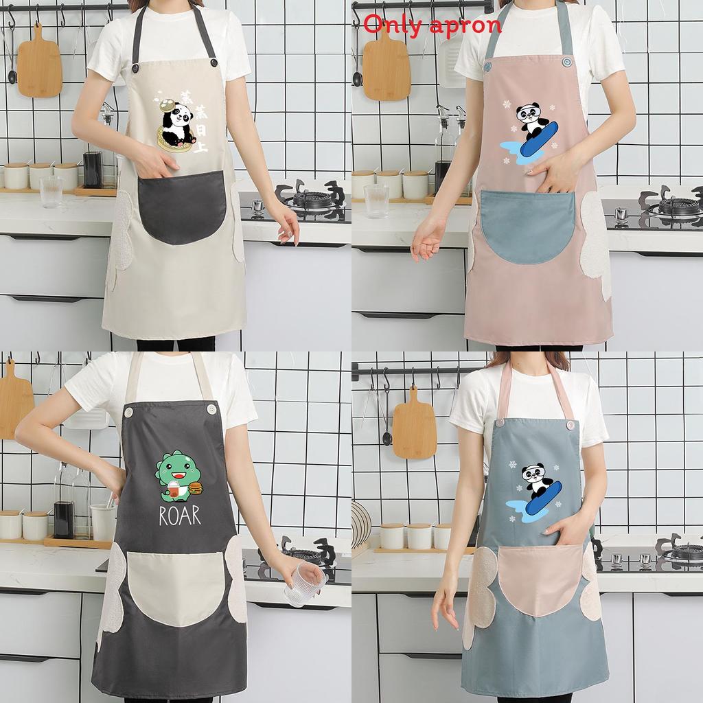Dinosaur Waterproof Pvc Apron For Women Children Kitchen Cooking Splashresistant Apron