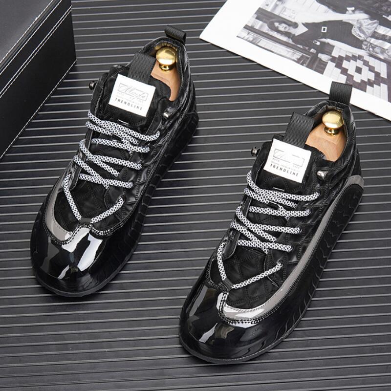 

Fashion New fashion Leather Men Casual Shoes Hip Hop sports shoes Skateboard Shoes zapatos sapat a21 38 чёрный