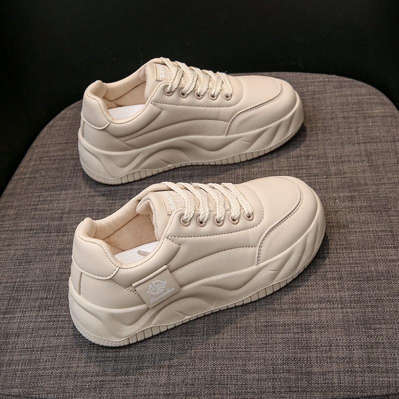 

Fashion Spring shoes new versatile fashionable comfortable female students height increasing sports board shoes simple casual shoes 40 хаки