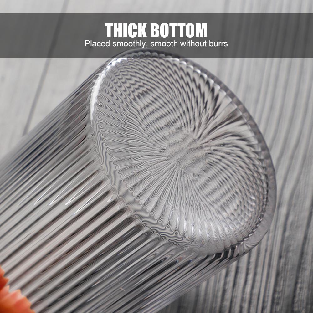 300ML Vertical Stripes Whiskey Cup Coffee Mug Wine Cocktail Glass Water Cup Hot Cold Juice Cup Household Office Drinkware