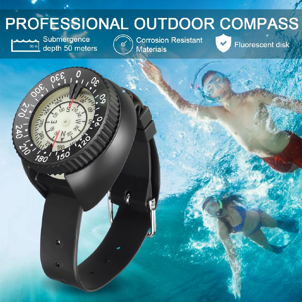 ABS, PMMA Navigator Digital Watch Scuba Compass Waterproof Outdoor Compass Professional Diving Compass