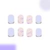 24 Pezzi Unghie Finte Press On Scintillanti Quadrato Corto Fiori Carini Unghie Adesive French Tip Unghia Artificiale