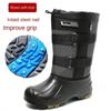 Men's Snow Boots Waterproof Steel Nails Midtube Fishing Boots Velvet Anti-cold for Men Winter Outdoor Camouflage Boots