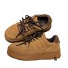 Retro classic sports shoes leather German training shoes women's winter new velvet fashion versatile platform casual shoes