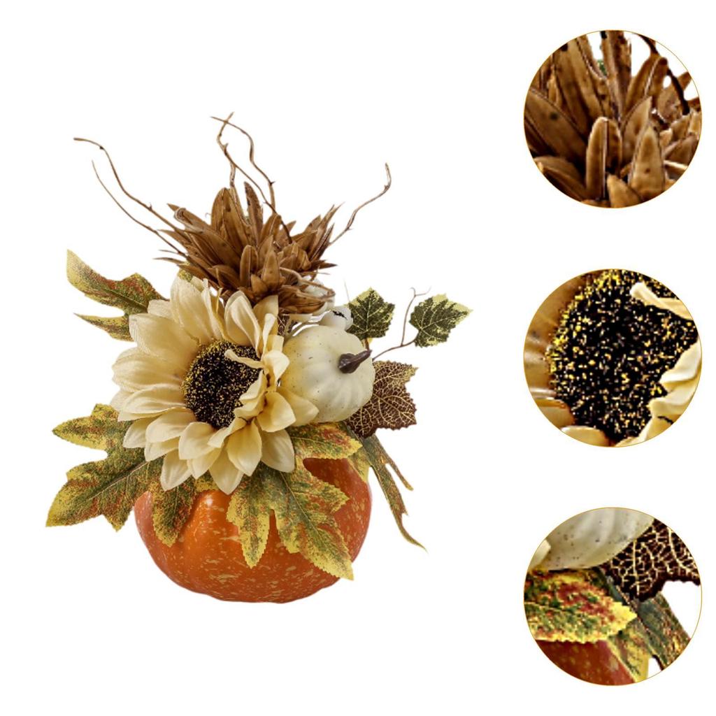 Artificial Pumpkin Flower Photography Props Floral Arrangement Fall Ornament for