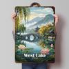 West Lake China Landscape Art Metal Poster Custom Wall Art Retro Vintage Tinplate Signs for Man Cave Apartment Decoration Room