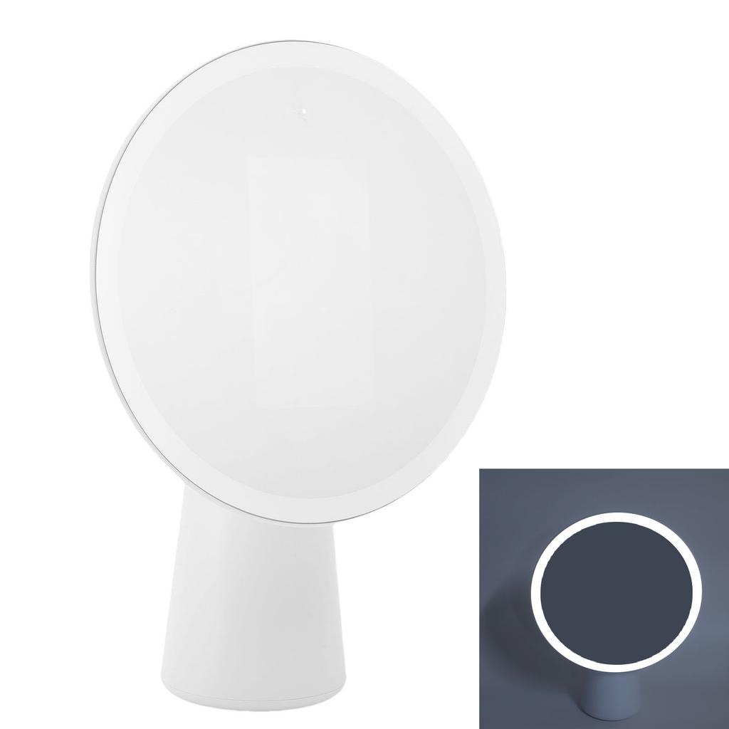 Vanity Mirror with Lights, 7.6 Inch Lights Makeup Mirror, 3 Levels Dimmable Lights, 30 LED Beads, USB Rechargeable, for Bedroom Tabletop,