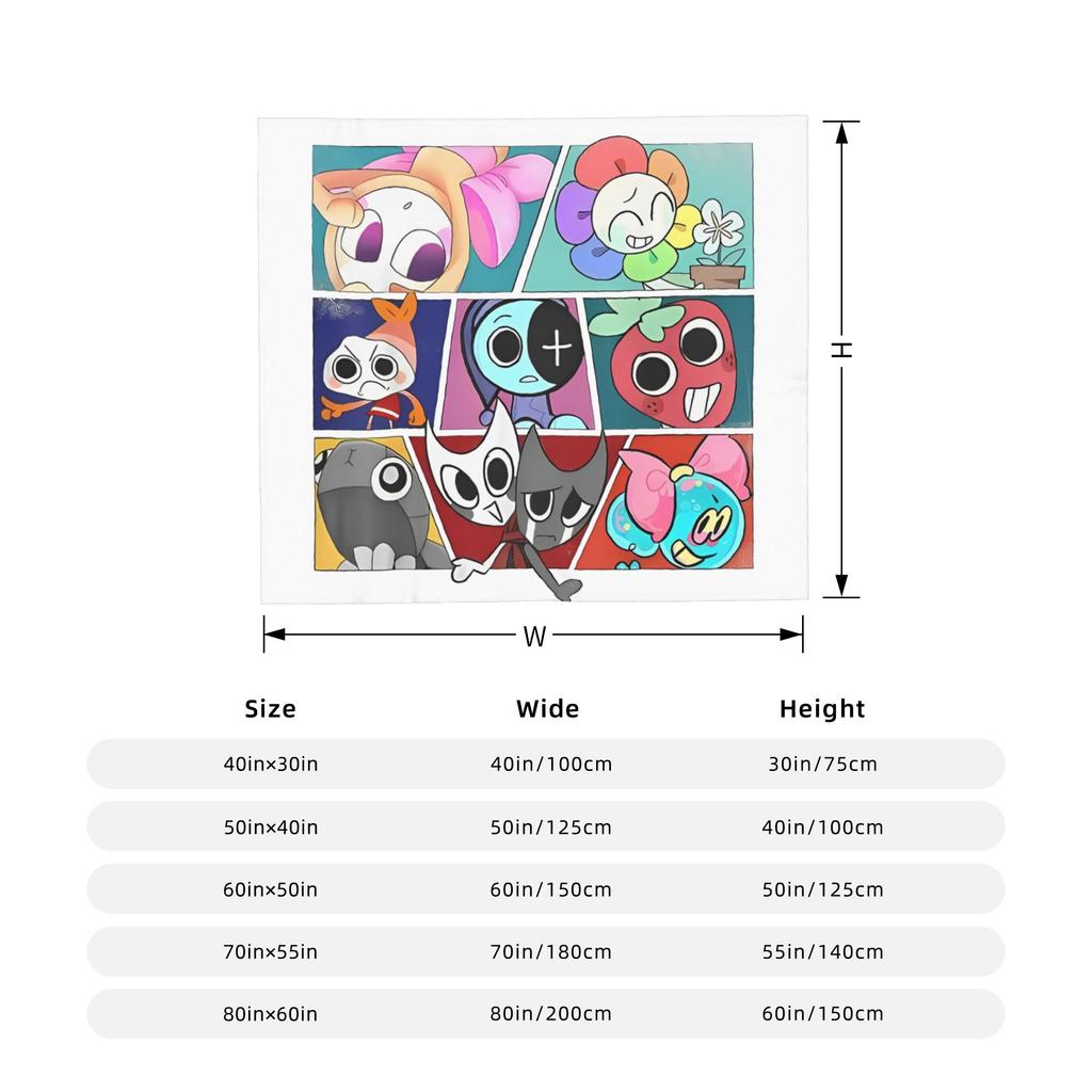 Dandys World Cartoon Fuzzy Blanket Horror Game Awesome Throw Blankets for  Sofa Bedding Lounge 150*125cm Quilt