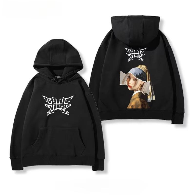 2026 New Billie Eilish Hooded Sweatshirt for Both Men and Women A Fleece American Casual Hooded Soft Cotton Sweatshirt Loose Cozy and Versatile
