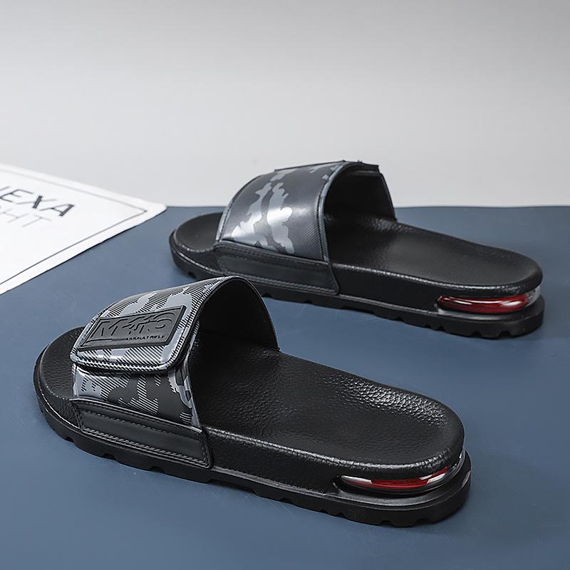 Men s Adjustable Velcro Flip-Flops - Thick Sole, Squishy, Non-Slip, Odor-Resistant for Outdoor Summer Wear 45