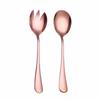 2 Pcs Set  Stainless Steel Fruit Salad Spoon Fork Set High-quality Mental Thickened Gold Western Cutlery Set Tableware