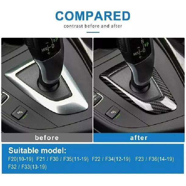 Real Carbon Fiber Gear Shift Box Frame Cover For BMW F20 F22 F30 F32 F33 F36 F34