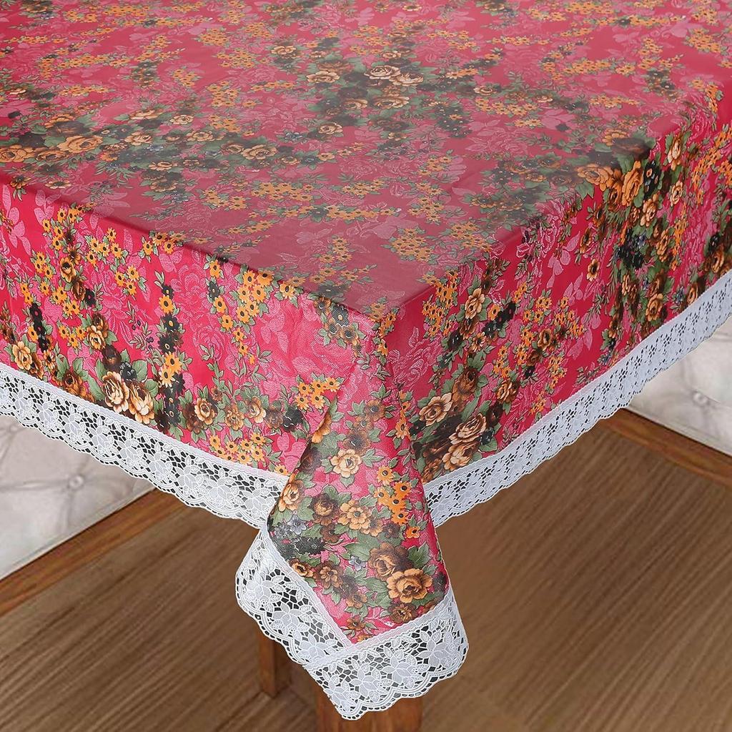 Premium 6-8 Seater Dining Table Cover, Waterproof and Dustproof (Digital Pink, 60x90 Inch- 6-8 Seater)