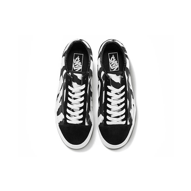 Vans Style 36 Tiger Embroidery Tiger Stripe Casual Low-Top Skate Shoes Unisex Sneaker Black White VN0A3DZ3WHT