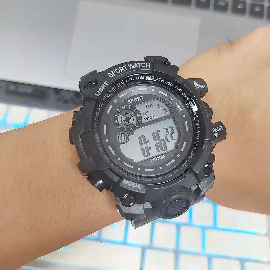 Herren Sportuhr Outdoor Multifunktion Lebenswasserdicht Elektronische Uhr Stoppuhr LED Digital Armbanduhren Sportuhr für Kinder