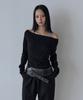 5OML Sleeveless Layered Off-Shoulder Long Sleeve (Black)