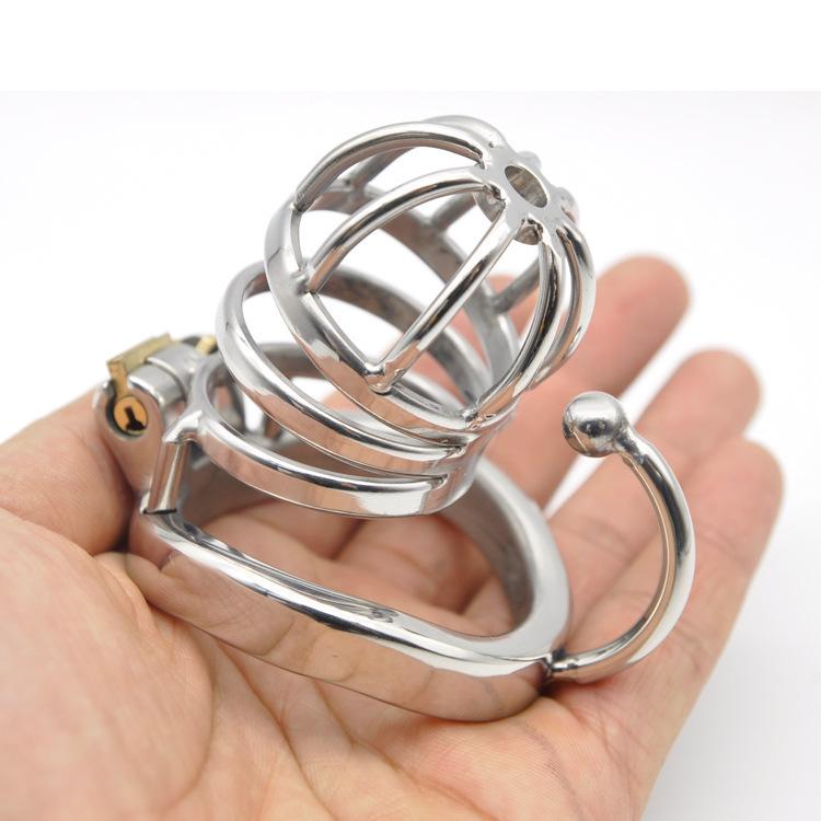 Men's Stainless Steel Chastity Device with Egg Separator and Snap Ring - SM Training CB Cage Bird Cage C275