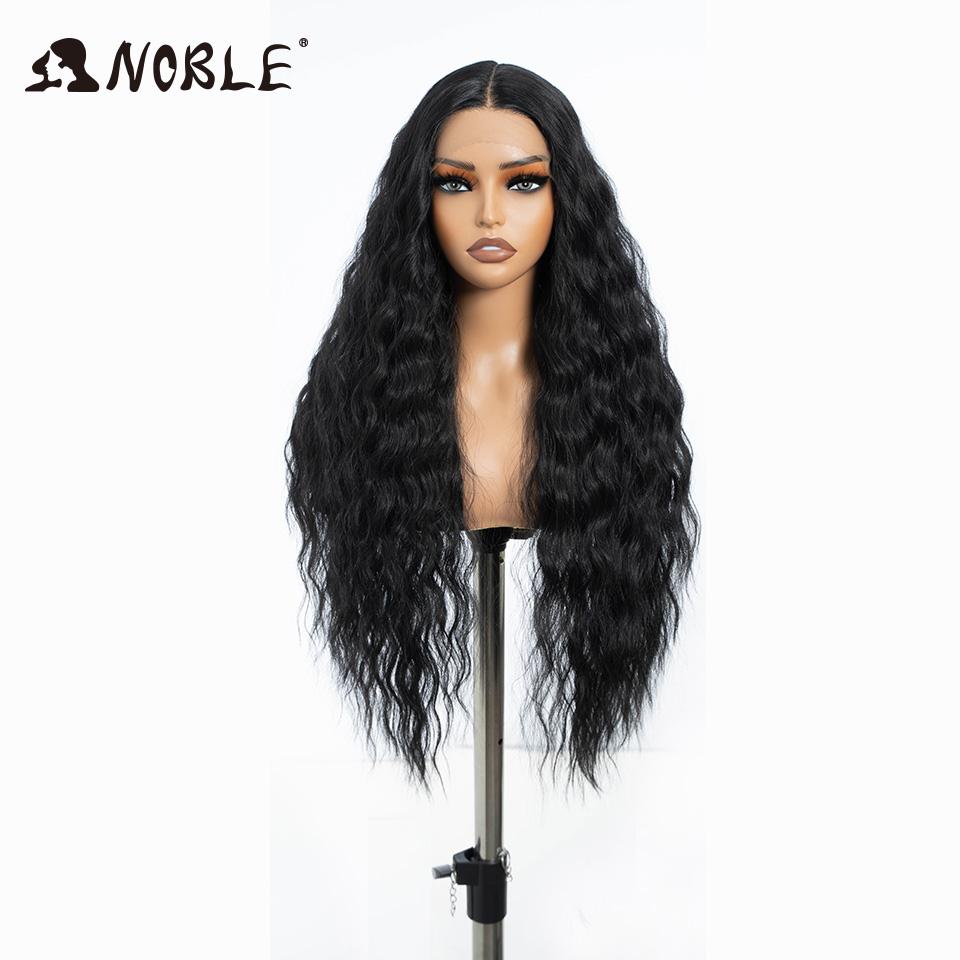 Noble Synthetic Lace Wig Cosplay Wigs 30 Inch Long Deep Wavy Ombre Blonde Silvery Lace Wigs For Women Lace Wig Heat Resistant