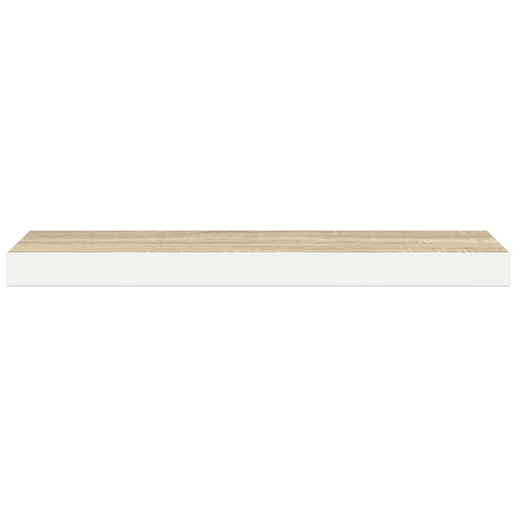 Vidaxl Półka Ścienna, Dębowo-Biała, 80X23,5X3,8 Cm, Mdf