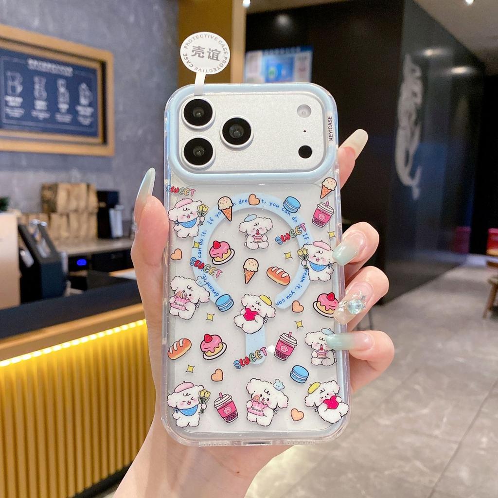 iPhone11Pro Colorful Glitter Magnetic Phone Case Cute Animal Apple 11 Puppy Protective Case