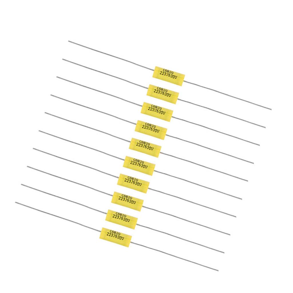 10Pcs Axial Polyester Film Capacitor with Long   0.022uF 630V for Radio Amplifier