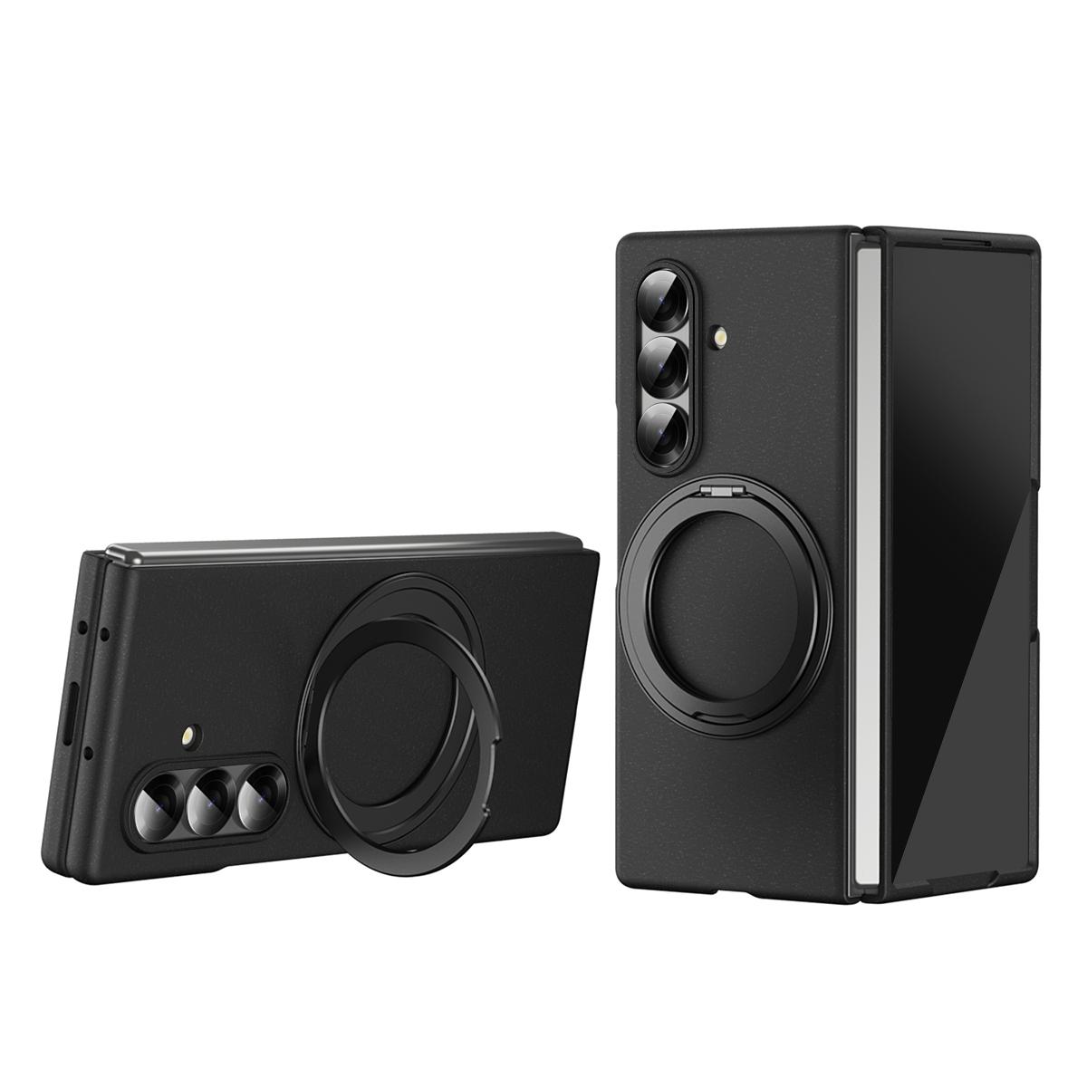 For Samsung Galaxy Z Fold 7 Armor Magnetic Kickstand Hard PC Cover Case Glass Screen Film чёрный