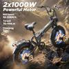 BURCHDA R7 Dubbele Motor Elektrische Fiets 3000W, 48V 20" Dikke Band All-Terrain Ebike voor Volwassenen