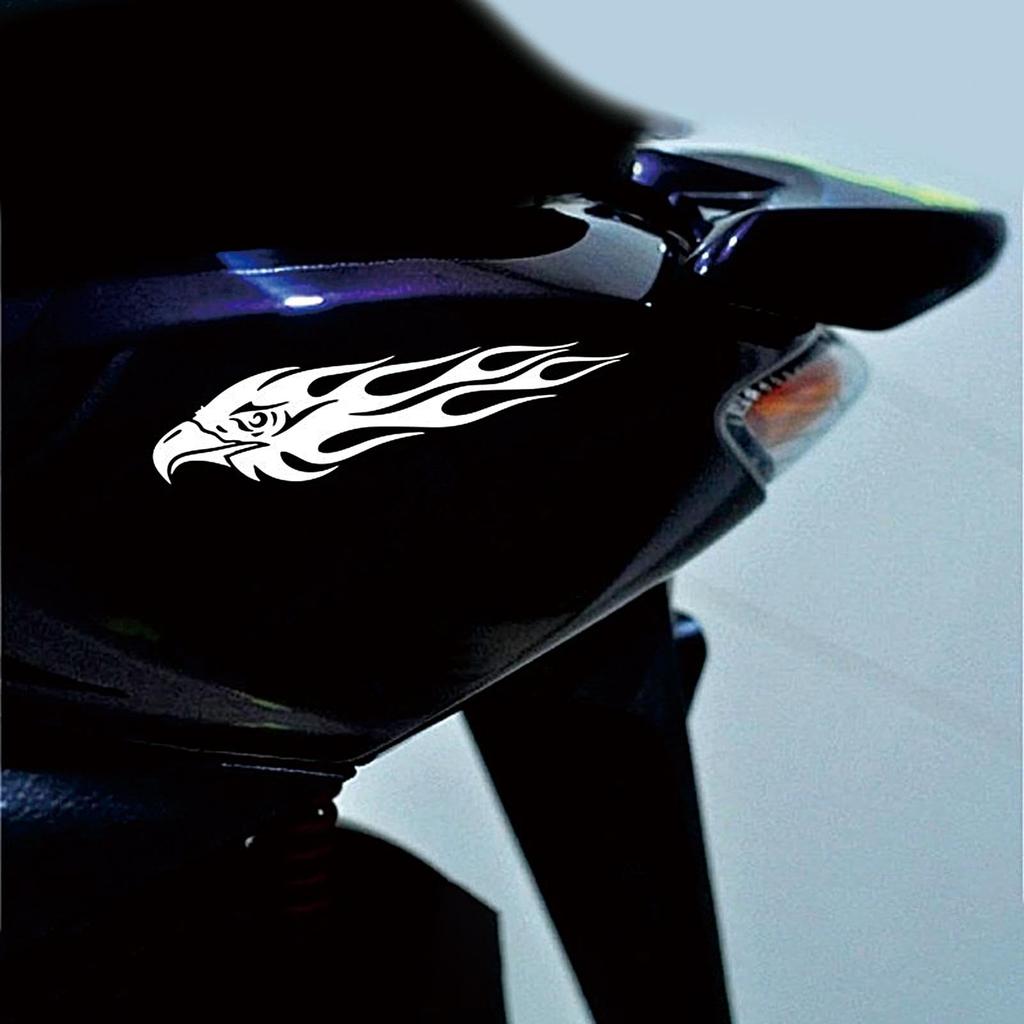 Patonde Eagle Vehicle Decal, Eagle Motorcycle Sticker - 2 Car Decals - Flame Eagle