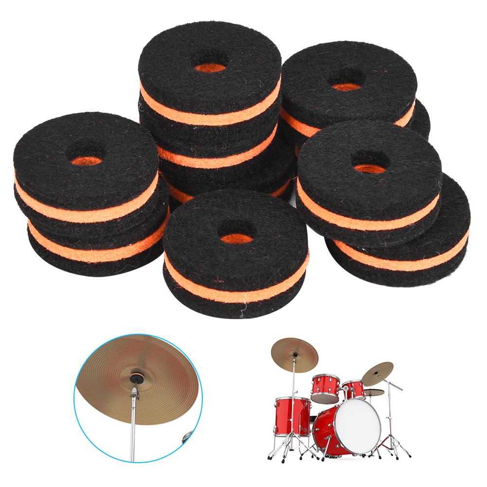 10 Pcs Cymbal Stand Felt 35mm Black Orange Cymbal Protection Sleeve Replacement Part