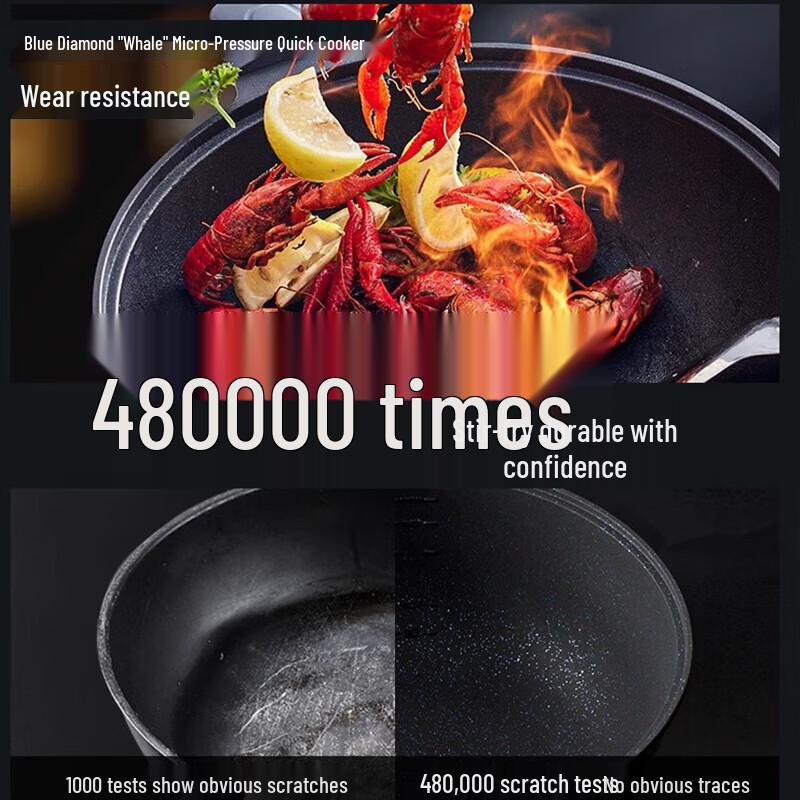 DUMIK Blue Diamond Micro-Pressure Stir-Fry Wok