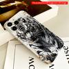 2DFlat Black Tiger Ink Art Phone Case All Inclusive Film Hard iPhone Case, Compatible with iPhone 18 Pro Max 17 16 15 14 13 12 11