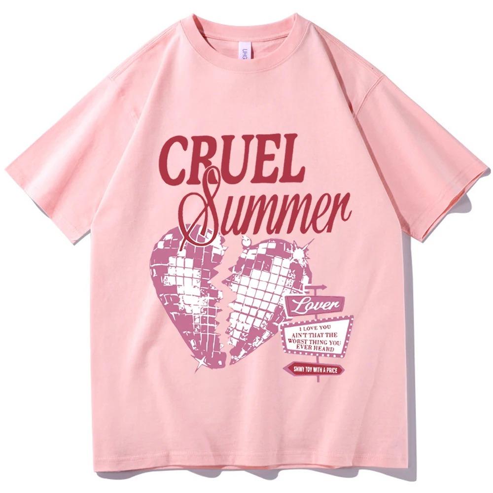 Cruel Summer Shirt Taylor Lover Shirt Cadeau voor Fans Lover Muziekalbum Shirt Swiftie Shirt O-Hals Leuke Shirts met Korte Mouwen Unisex