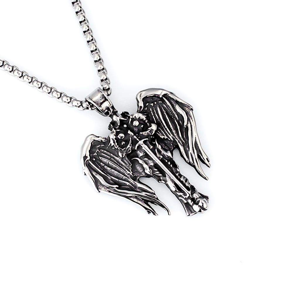 Hip Hop Chinese Dragon Embossed Round Pendant Necklace for Men and Women - Titanium Stainless Steel.