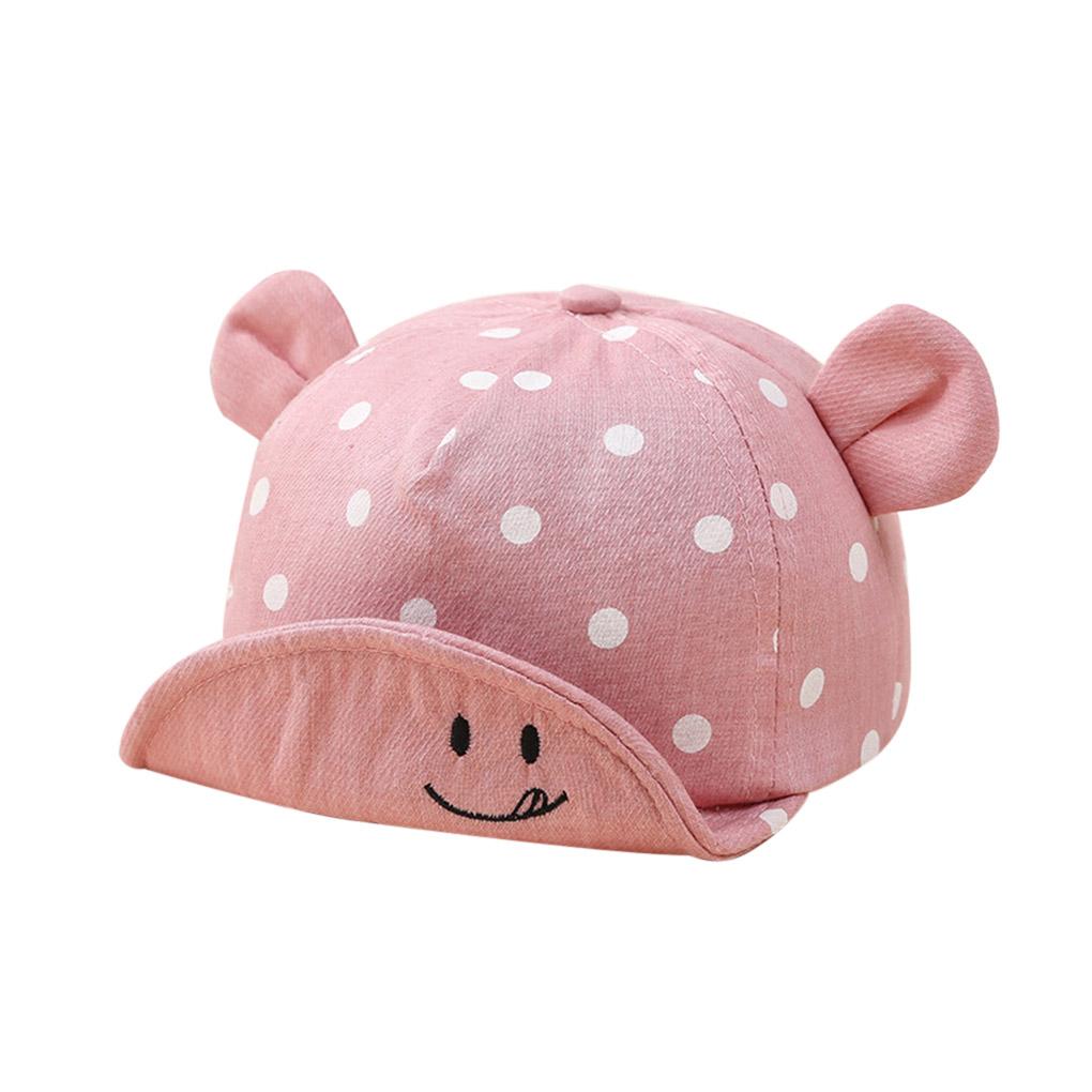 Kids Sun Cap Children Adorable Dots Style Sun Hat Toddler Photography Prop Cotton Hat with Ear