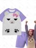 Ensemble pyjama MIRA Kpop Chasseur de démons - Ours violet cosplay pour enfants, manches courtes et short